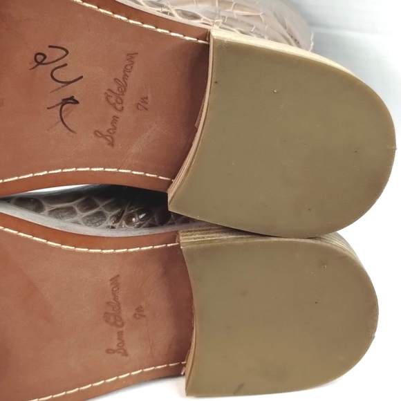 Sam Edelman Fable Tall Riding Boots Sz 7.5 Tan Croc Leather EUC - Picture 11 of 11
